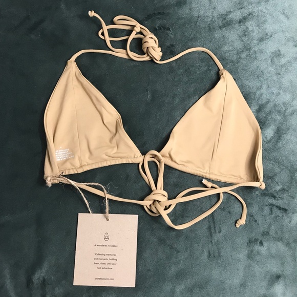 Stone Fox Swim Tropez Bikini Top Tannin Size M Medium New With Tags NWT 1052T - Picture 9 of 16